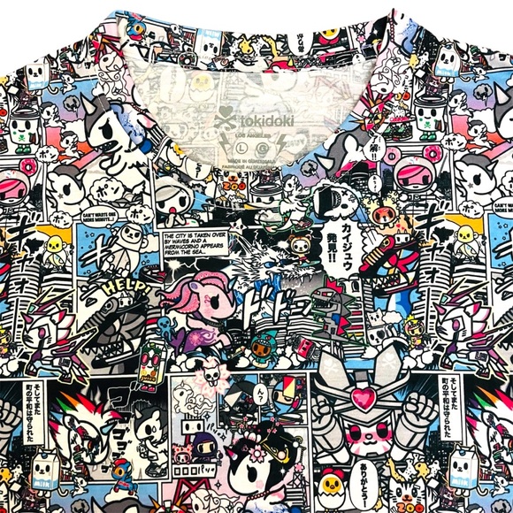 NEW Tokidoki Comic Strip Design T-Shirt Men’s Large Tee Tokimondo Unicorno NWT - Picture 1 of 3